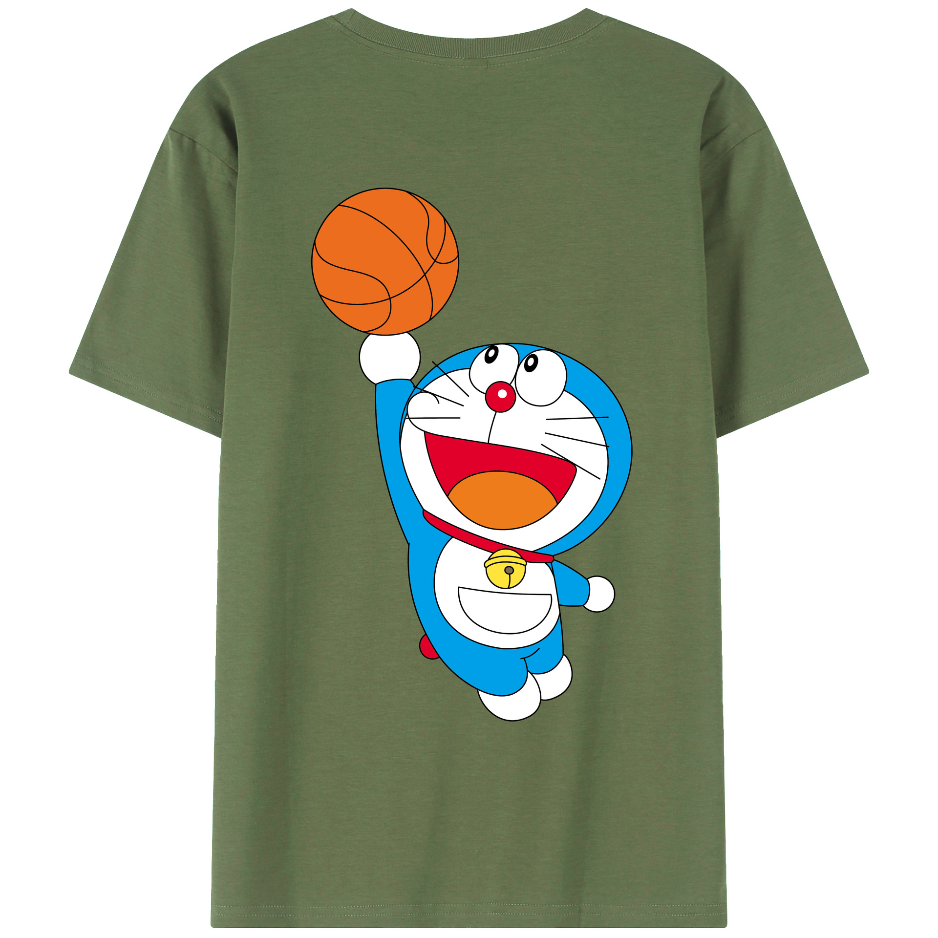 （画像用） ドラえもん Doraemon 綿100％ メンズ半袖Tシャツ（バックプリント） 通気性